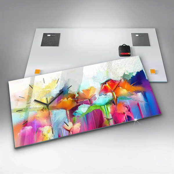 Horizontale Uhr Abstrakte Blumen