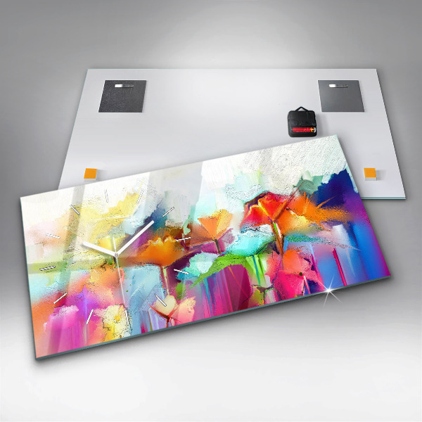 Horizontale Uhr Abstrakte Blumen