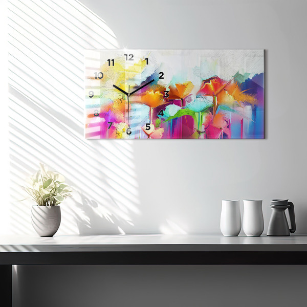 Horizontale Uhr Abstrakte Blumen