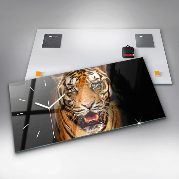 Horizontale Uhr mit motiv Tiger - wildes Auge