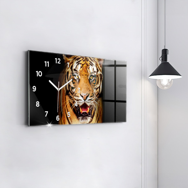 Horizontale Uhr mit motiv Tiger - wildes Auge