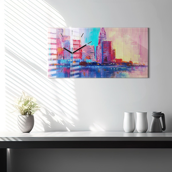 Horizontale Uhr Abstrakt von Wolkenkratzern