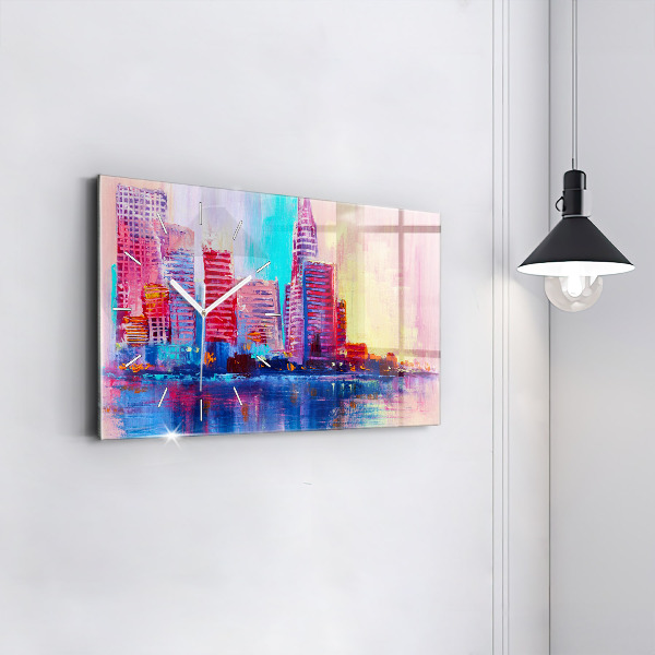 Horizontale Uhr Abstrakt von Wolkenkratzern