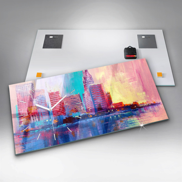 Horizontale Uhr Abstrakt von Wolkenkratzern