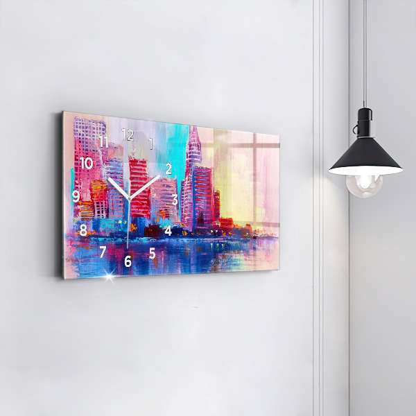 Horizontale Uhr Abstrakt von Wolkenkratzern