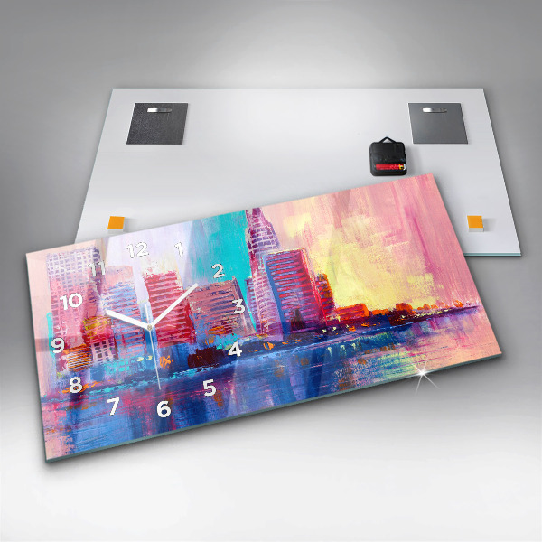 Horizontale Uhr Abstrakt von Wolkenkratzern