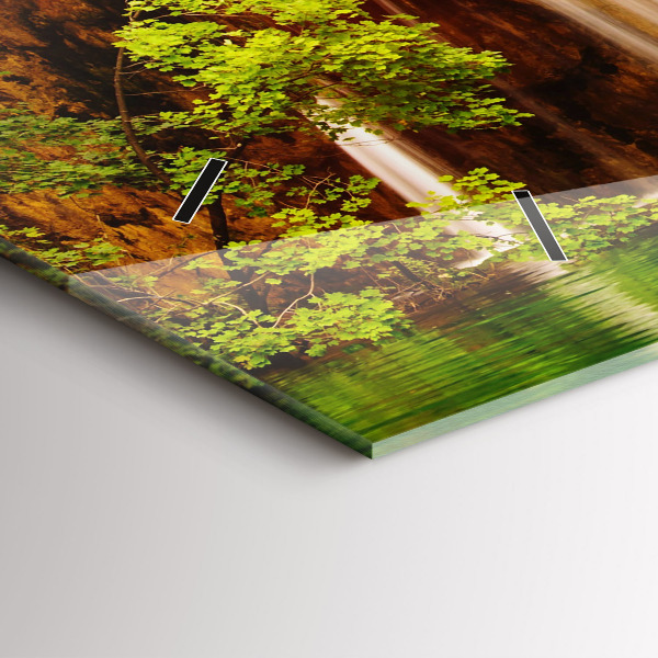 Horizontale Uhr mit motiv Blick auf einen Wasserfall