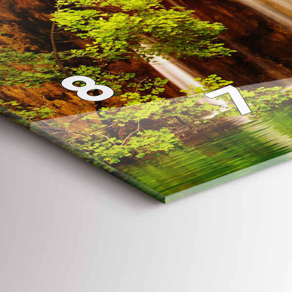 Horizontale Uhr mit motiv Blick auf einen Wasserfall