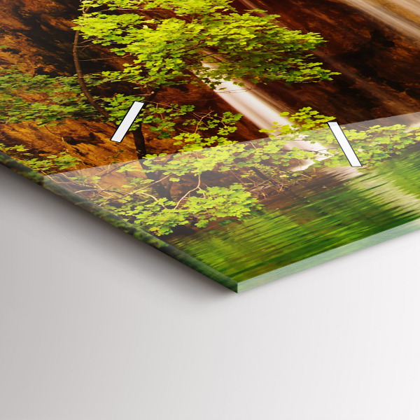 Horizontale Uhr mit motiv Blick auf einen Wasserfall