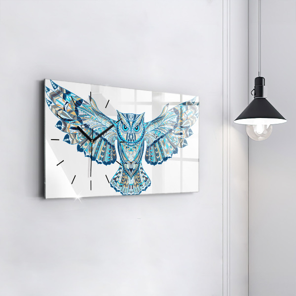 Horizontale Uhr mit motiv Eule im Flug