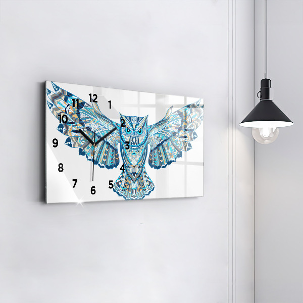 Horizontale Uhr mit motiv Eule im Flug