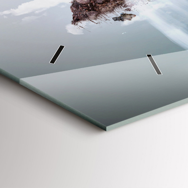 Horizontale Uhr mit motiv Fliegende Insel Wasserfall