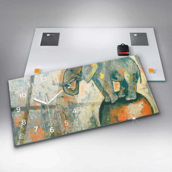 Horizontale Uhr mit motiv Bemalte Elefantenhaltung