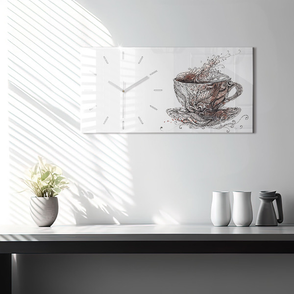 Horizontale Uhr Tasse Kaffee