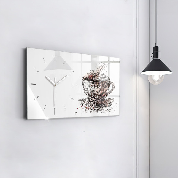 Horizontale Uhr Tasse Kaffee