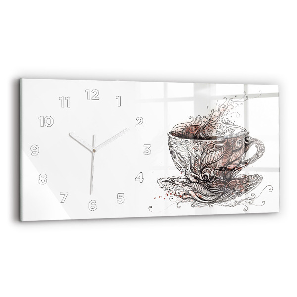 Horizontale Uhr Tasse Kaffee