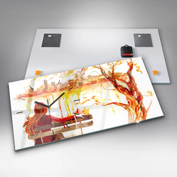 Horizontale Uhr mit motiv Herbst-Landschaft