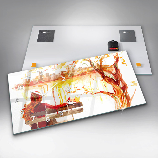 Horizontale Uhr mit motiv Herbst-Landschaft