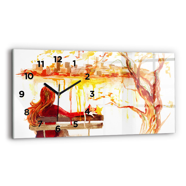 Horizontale Uhr mit motiv Herbst-Landschaft