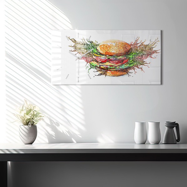 Horizontale Uhr mit motiv XXL-Käse-Burger