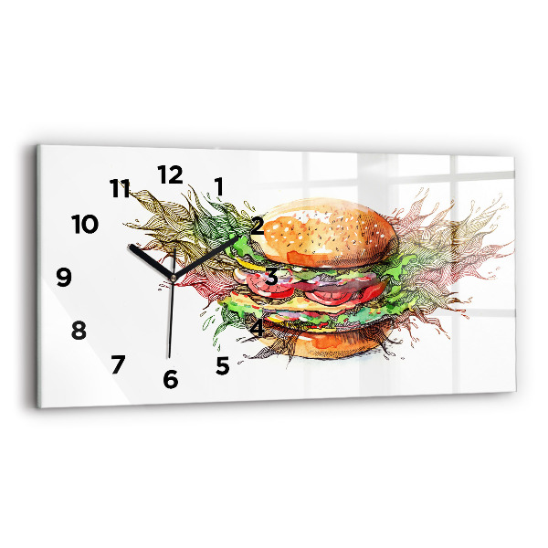 Horizontale Uhr mit motiv XXL-Käse-Burger