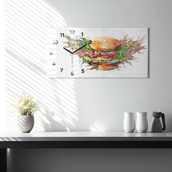Horizontale Uhr mit motiv XXL-Käse-Burger
