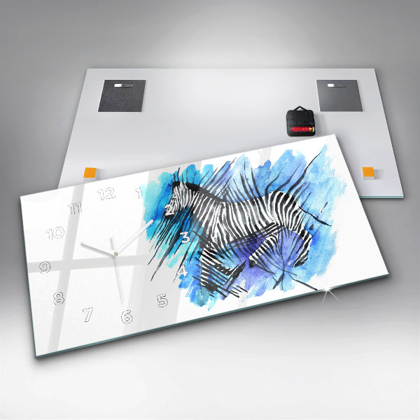 Horizontale Uhr mit motiv Gemaltes Zebra