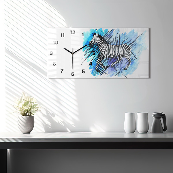 Horizontale Uhr mit motiv Gemaltes Zebra