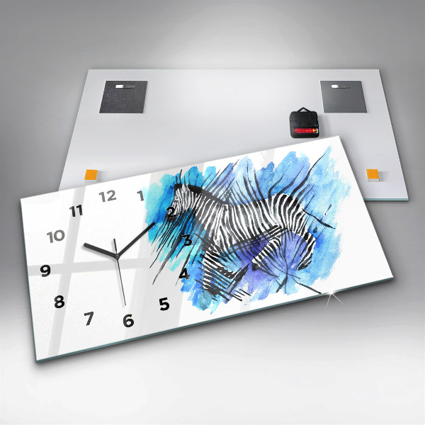 Horizontale Uhr mit motiv Gemaltes Zebra