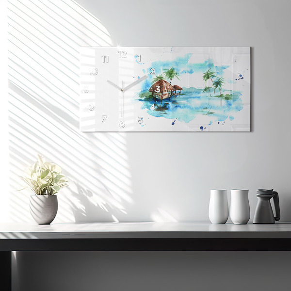Horizontale Uhr mit motiv Gemälde Wüsteninsel
