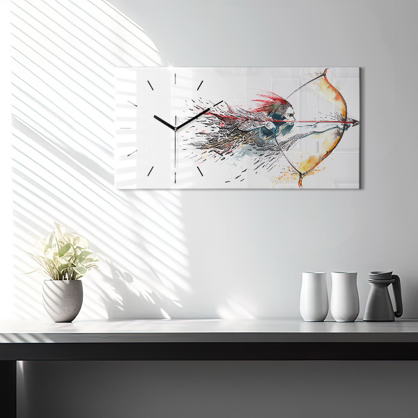 Horizontale Uhr Ein Krieger bei der Jagd