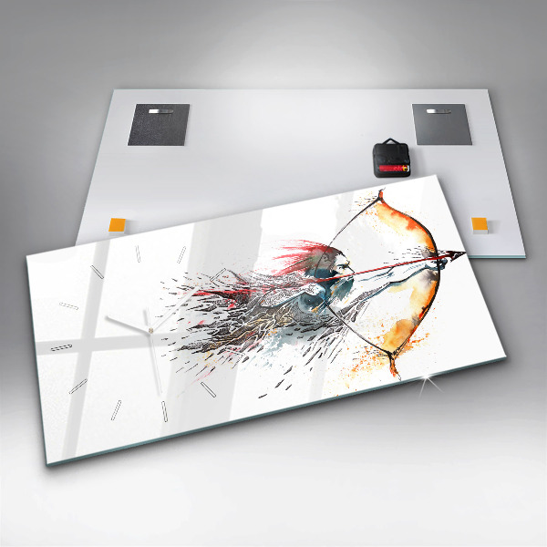 Horizontale Uhr Ein Krieger bei der Jagd