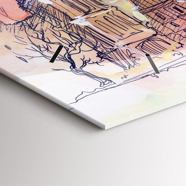 Horizontale Uhr mit motiv Gemalte Landschaft von Paris