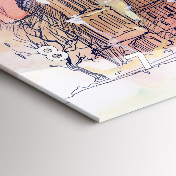 Horizontale Uhr mit motiv Gemalte Landschaft von Paris