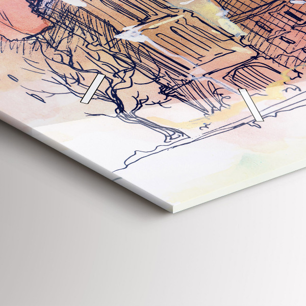 Horizontale Uhr mit motiv Gemalte Landschaft von Paris