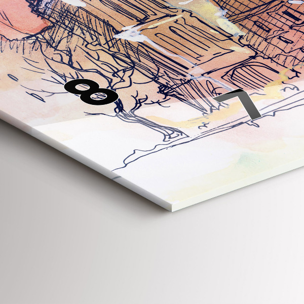 Horizontale Uhr mit motiv Gemalte Landschaft von Paris