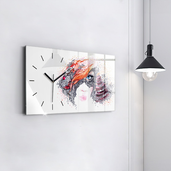 Horizontale Uhr mit motiv Süße Frau mit Kuchen