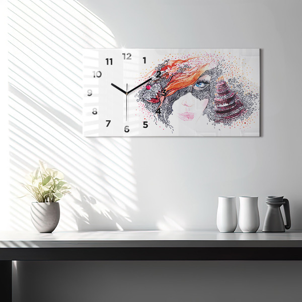Horizontale Uhr mit motiv Süße Frau mit Kuchen
