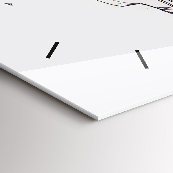 Horizontale Uhr Zeichnung eines Liebeskusses