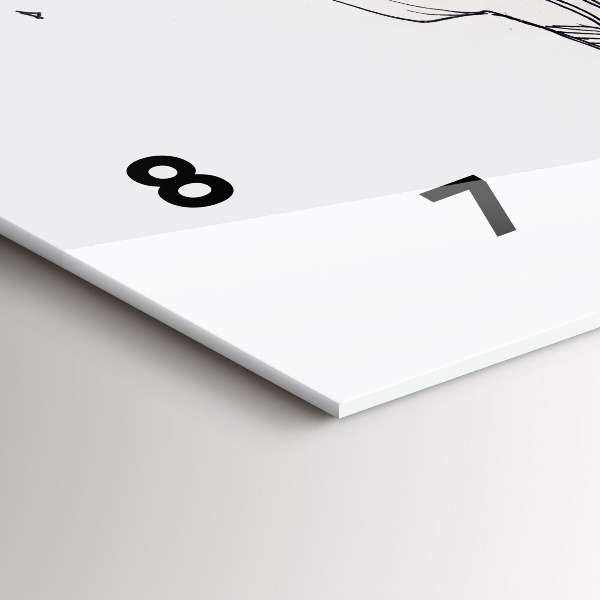 Horizontale Uhr Zeichnung eines Liebeskusses