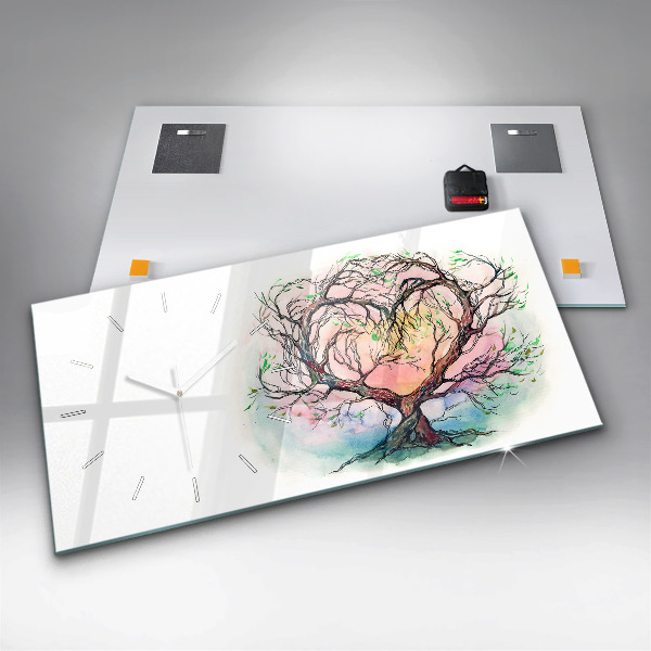 Horizontale Uhr Baumherz Natur