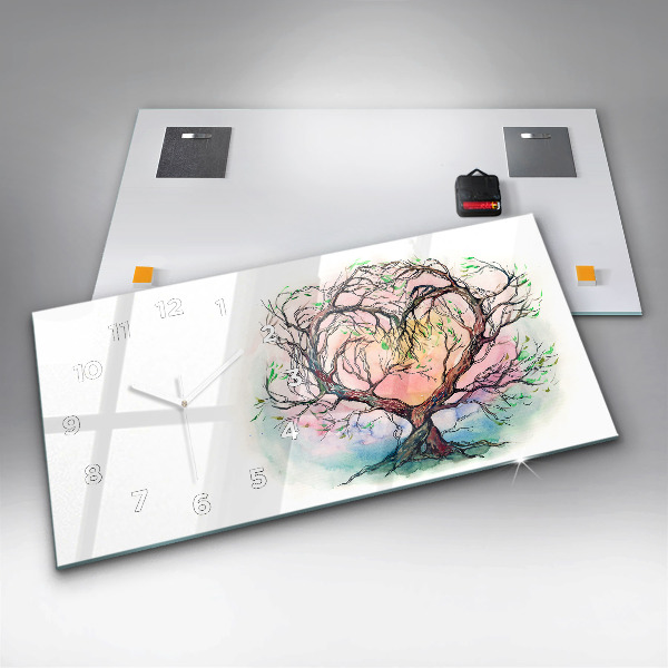 Horizontale Uhr Baumherz Natur
