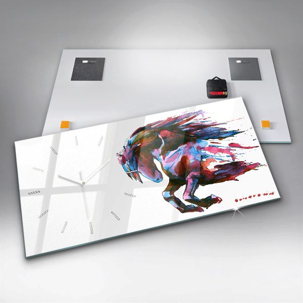 Horizontale Uhr Pferd auf der Flucht