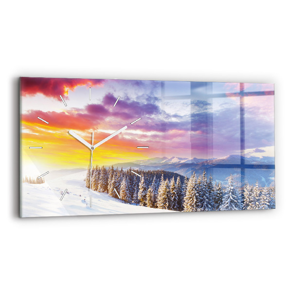 Horizontale Uhr mit motiv Winterliche Berglandschaft