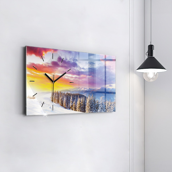 Horizontale Uhr mit motiv Winterliche Berglandschaft