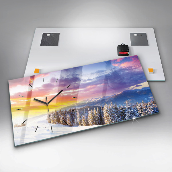 Horizontale Uhr mit motiv Winterliche Berglandschaft