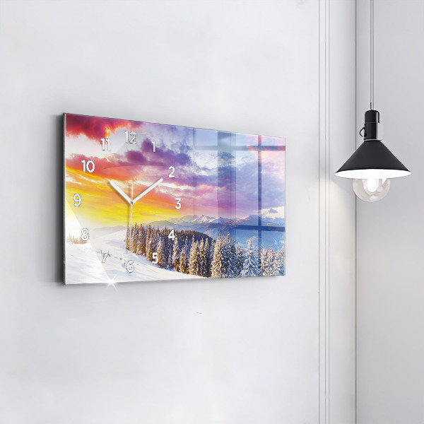 Horizontale Uhr mit motiv Winterliche Berglandschaft