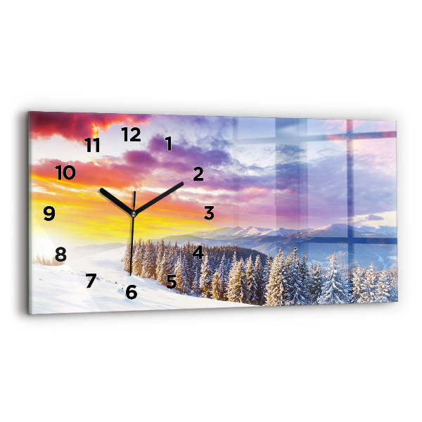 Horizontale Uhr mit motiv Winterliche Berglandschaft