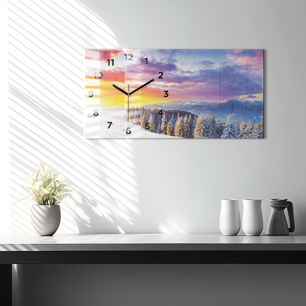 Horizontale Uhr mit motiv Winterliche Berglandschaft