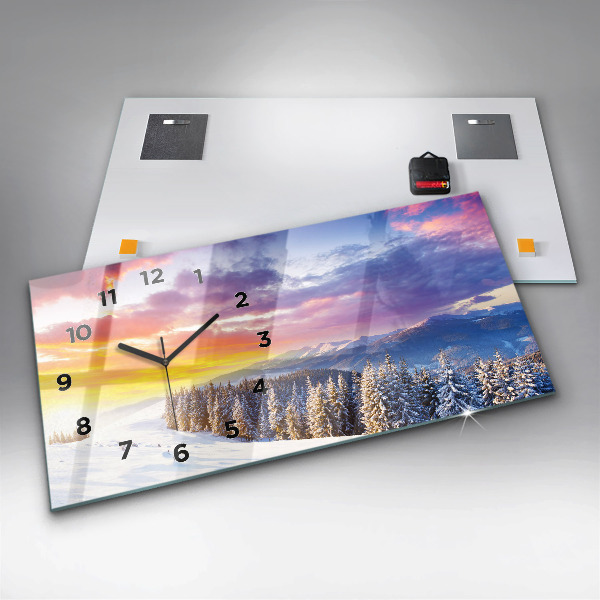 Horizontale Uhr mit motiv Winterliche Berglandschaft